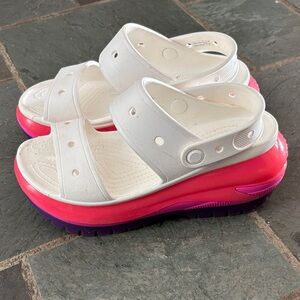 W7 croc platform sandals